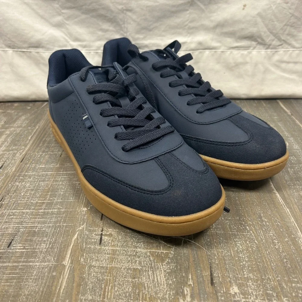 Ben Sherman Watts Navy Mens Low Top Sneakers Gum Sole Memory Foam 2007374 Sz 10